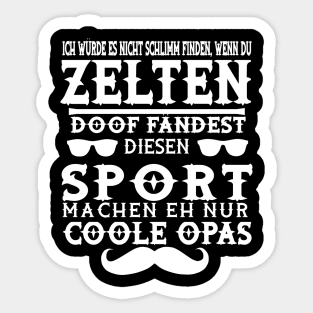 Zelten Campen Lagerfeuer Abenteuer Geschenk Opa Sticker